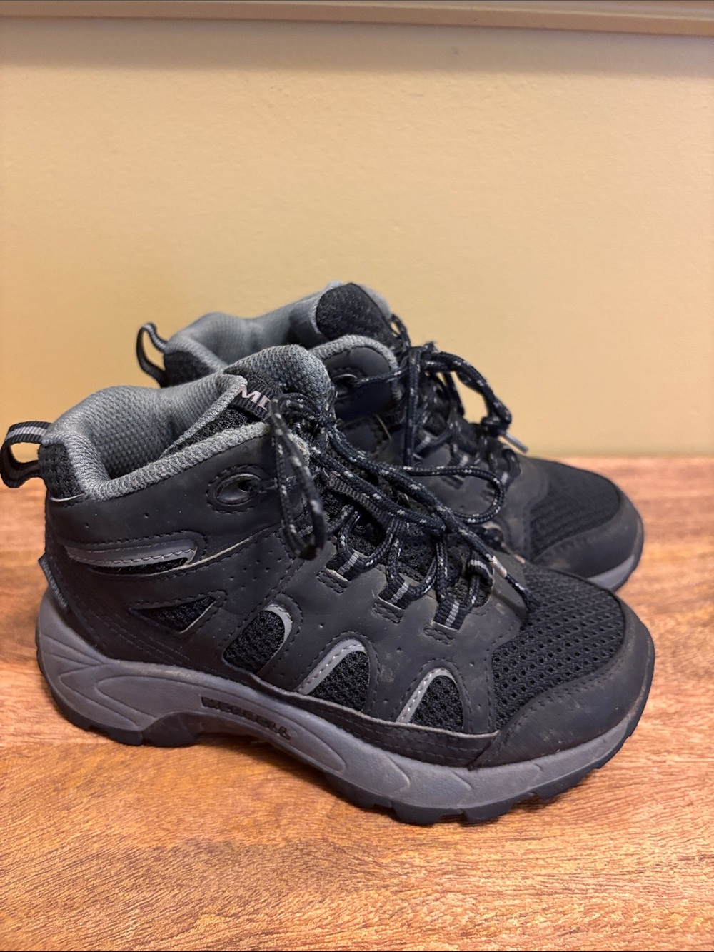 Merrell Black and Gray Kids Trail Sneakers